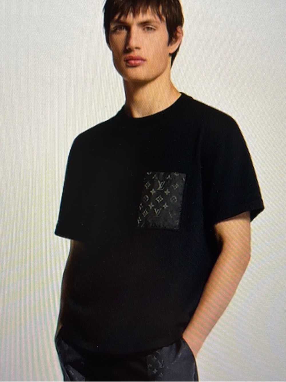 Louis Vuitton Black Monogram Pocket Crewneck T-Shirt